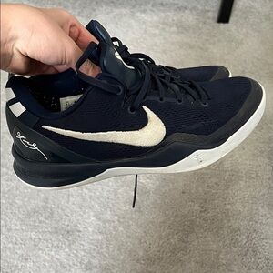 Nike Men's Dark Blue and White Sneakers Kobe 8 low protro